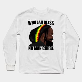 Who Jah Bless Rasta Reggae Rastafari Long Sleeve T-Shirt